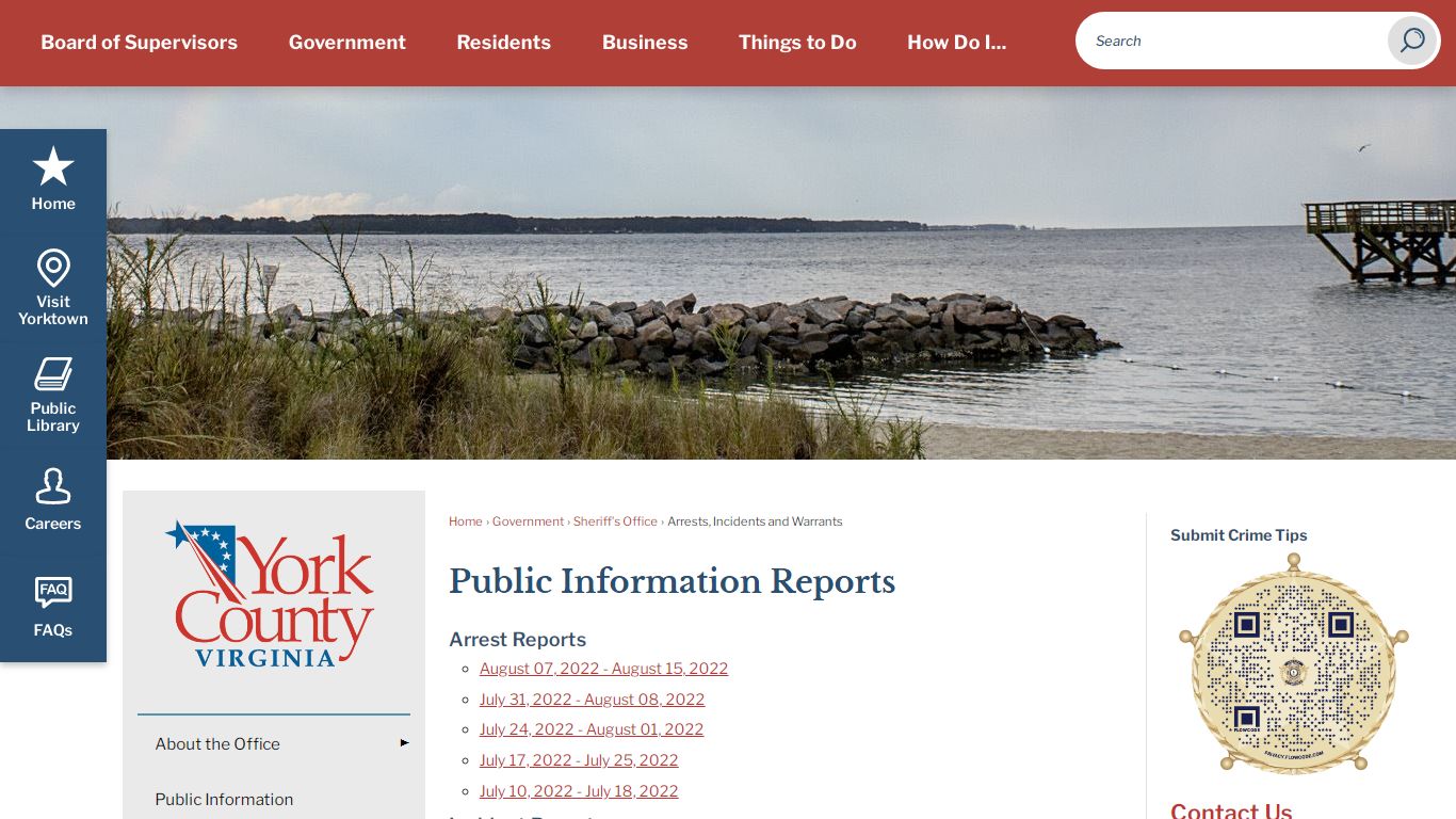 Public Information Reports | York County, VA