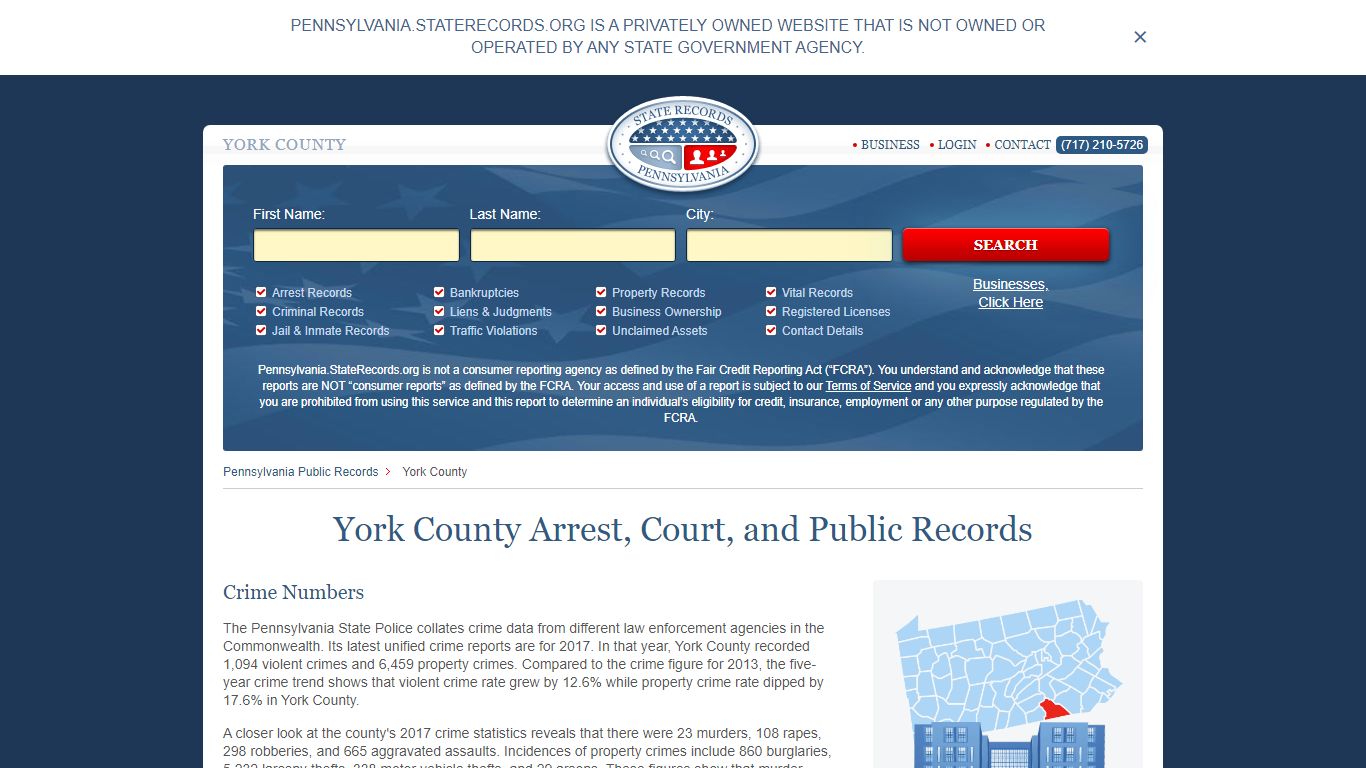 York County Arrest, Court, and Public Records